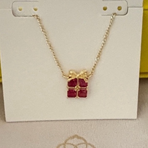 Kendra Scott Jewelry - Kendra Scott Gold Necklace with Red Gemstone Bow